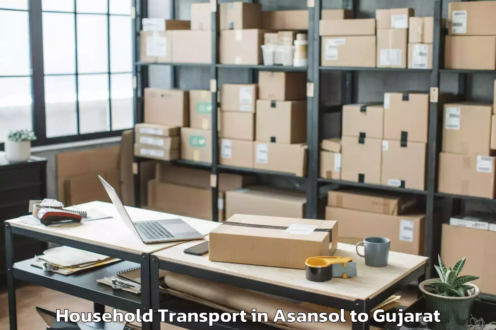 Top Asansol to Upleta Household Transport Available